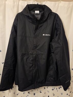 Columbia Black Rain Jacket - Like New - Size XXL